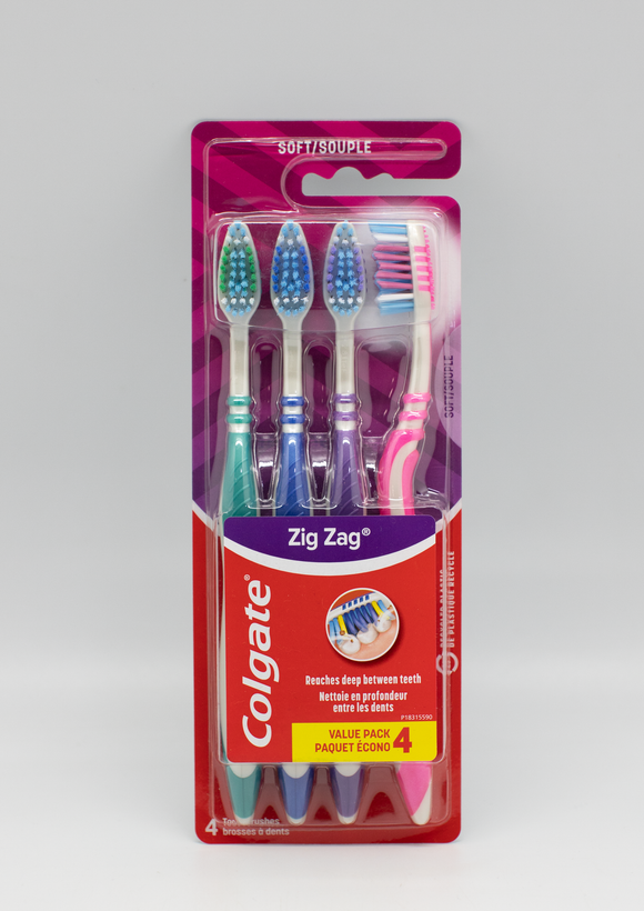 Tandenborstel Colgate Wave Zig Zag Soft 4 Pack