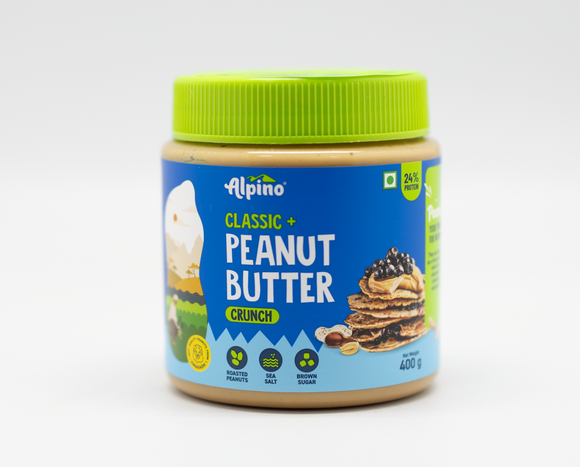 Pindakaas Alpino Classic+Peanut Butter Crunch 400gr 24%PROTEIN
