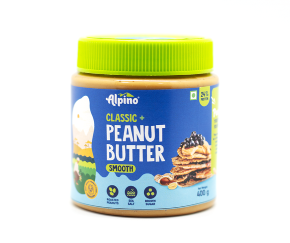 Pindakaas Alpino Classic+Peanut Butter Smooth 400gr 24%PROTEIN