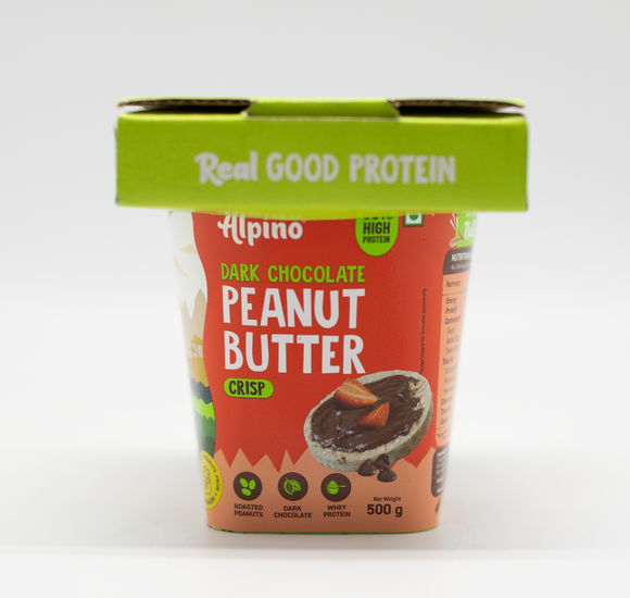 Pindakaas High Protein Alpino Dark Chocolate Peanut Butter Crisp 500gr 30% PROTEIN