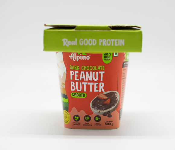 Pindakaas High Protein Alpino Dark Chocolate Peanut Butter Smooth 500gr 30% PROTEIN