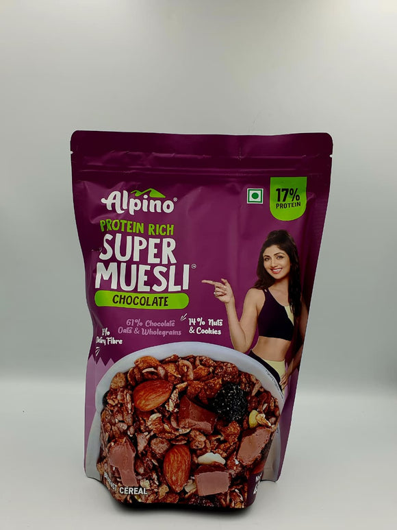 Alpino Peanut Super Muesli Chocolate 400gr 12% PROTEIN