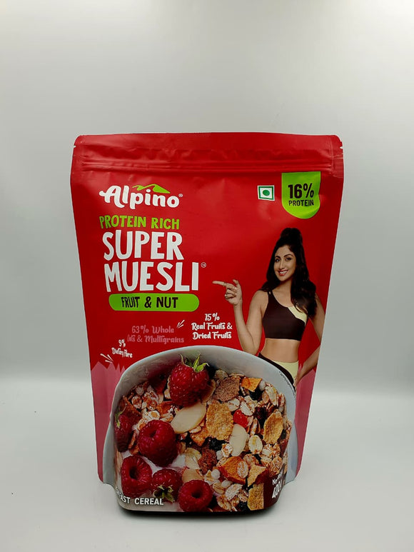 Alpino High Protein Super Muesli Fruit & Nuts 400gr 18% PROTEIN