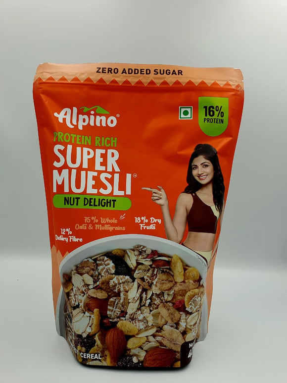 Alpino High Protein Super Muesli Nut Delight 400g 19% PROTEIN ZERO ADDED SUGAR