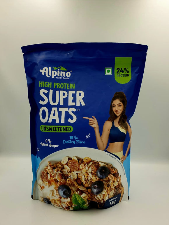 Alpino High Protein Super Oats Unsweetened 1KG 24% PROTEIN