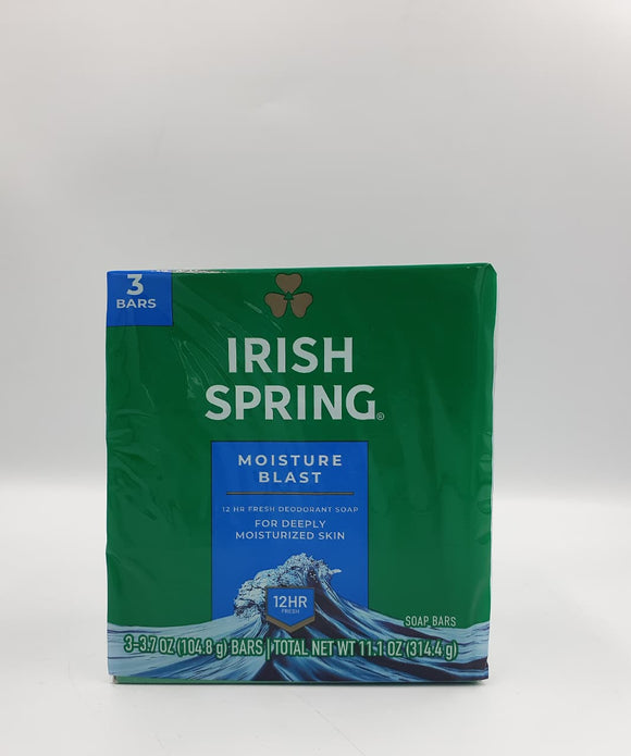 Badzeep Irish Spring Bar Soap Moisture Blast 3.75OZ 3pk