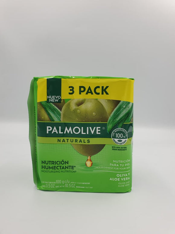 Badzeep Palmolive Naturals Bar Soap Olive & Aloe 100G/3.5OZ 3pk