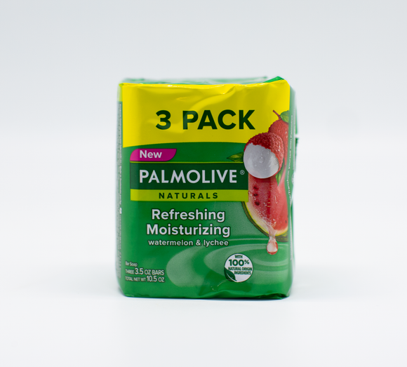 Badzeep Palmolive Naturals Bar Soap Watermelon & Lychee 100G/3.5OZ 3PK
