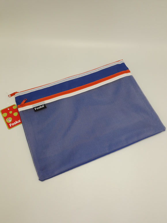 Zip tas, Soft Double Pocket Zip Bag Purple